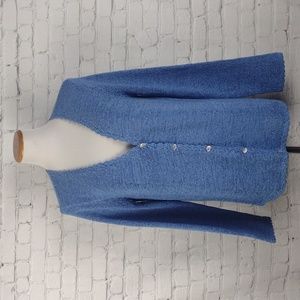 Vtg jh collectibles Cardigan Sweater L Blue V neck button up Slouchy